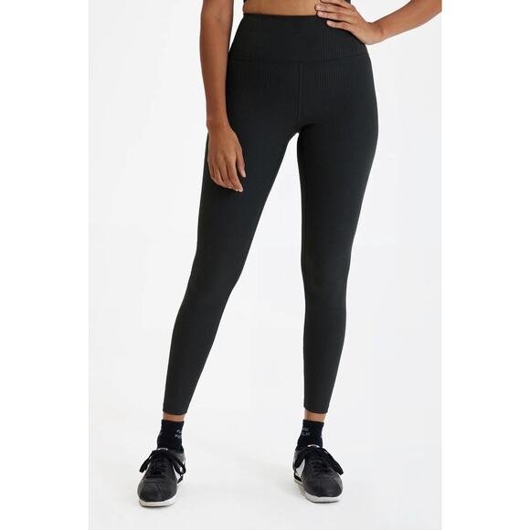 Girlfriend Collective Womens Compressive Rib High-Rise Leggings  Black Size XS - Picture 1 of 7